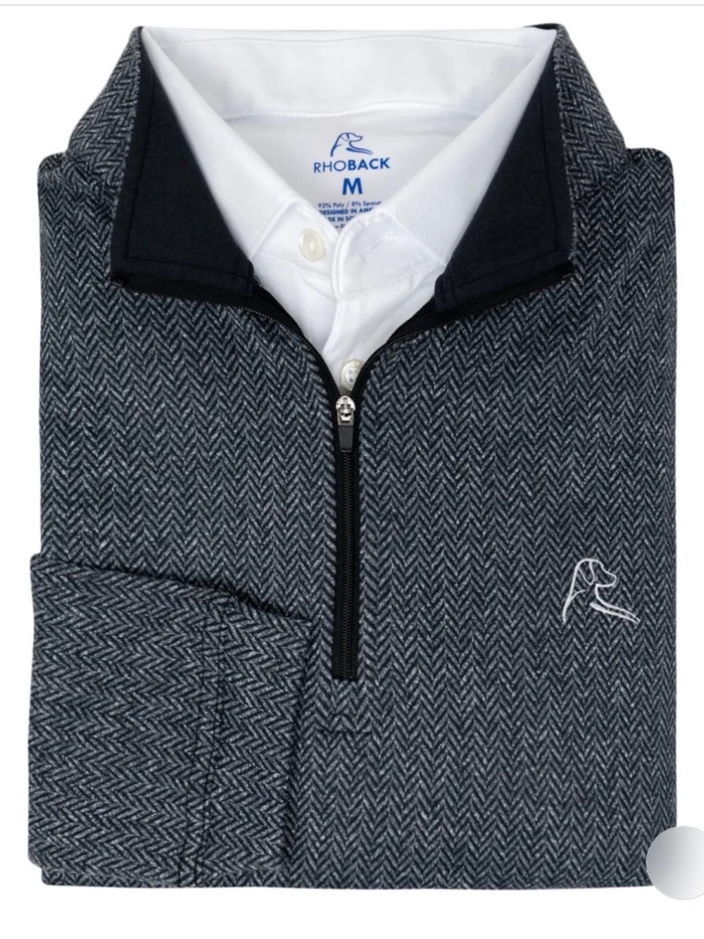 Rhoback Herringbone Jacquard Performance Q-Zip